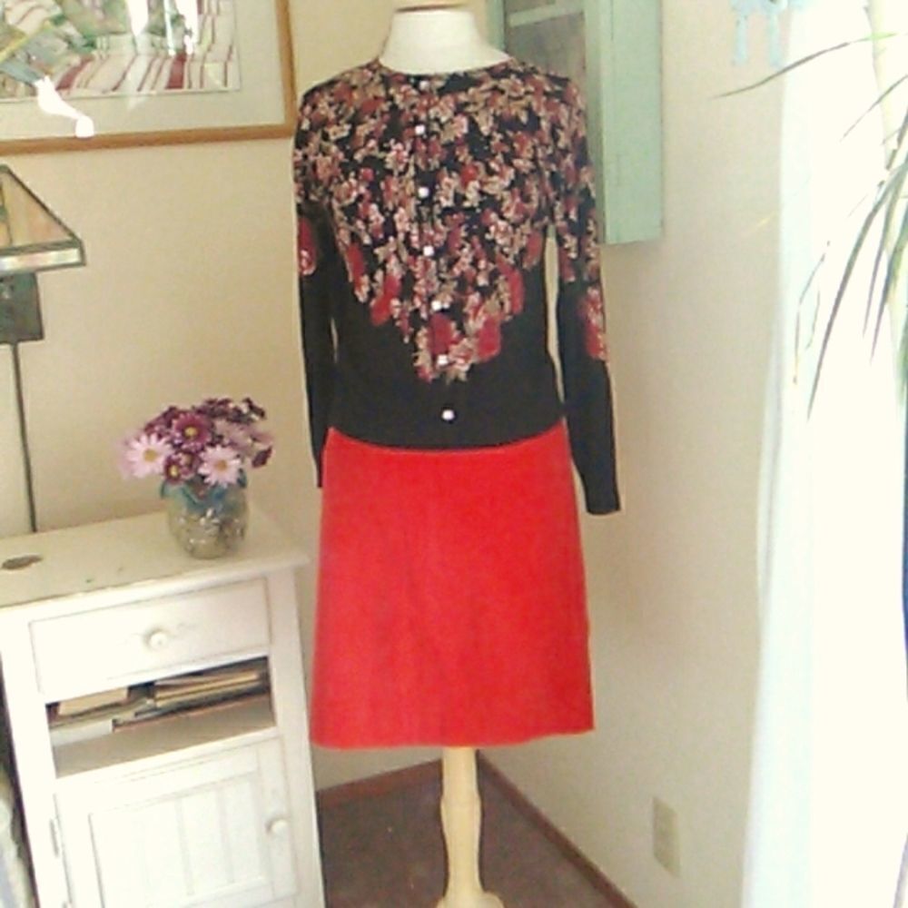 NWT Banana Republic Straight Red Skirt with BONUS SWEATER